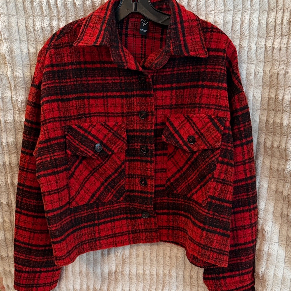 Windsor Red and Black Checkered Utility Jacket